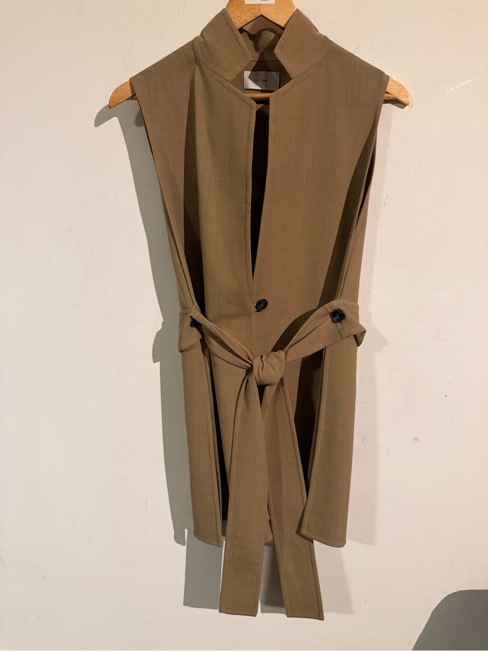 The Row Sleeveless tan Wrap Vest - Brown